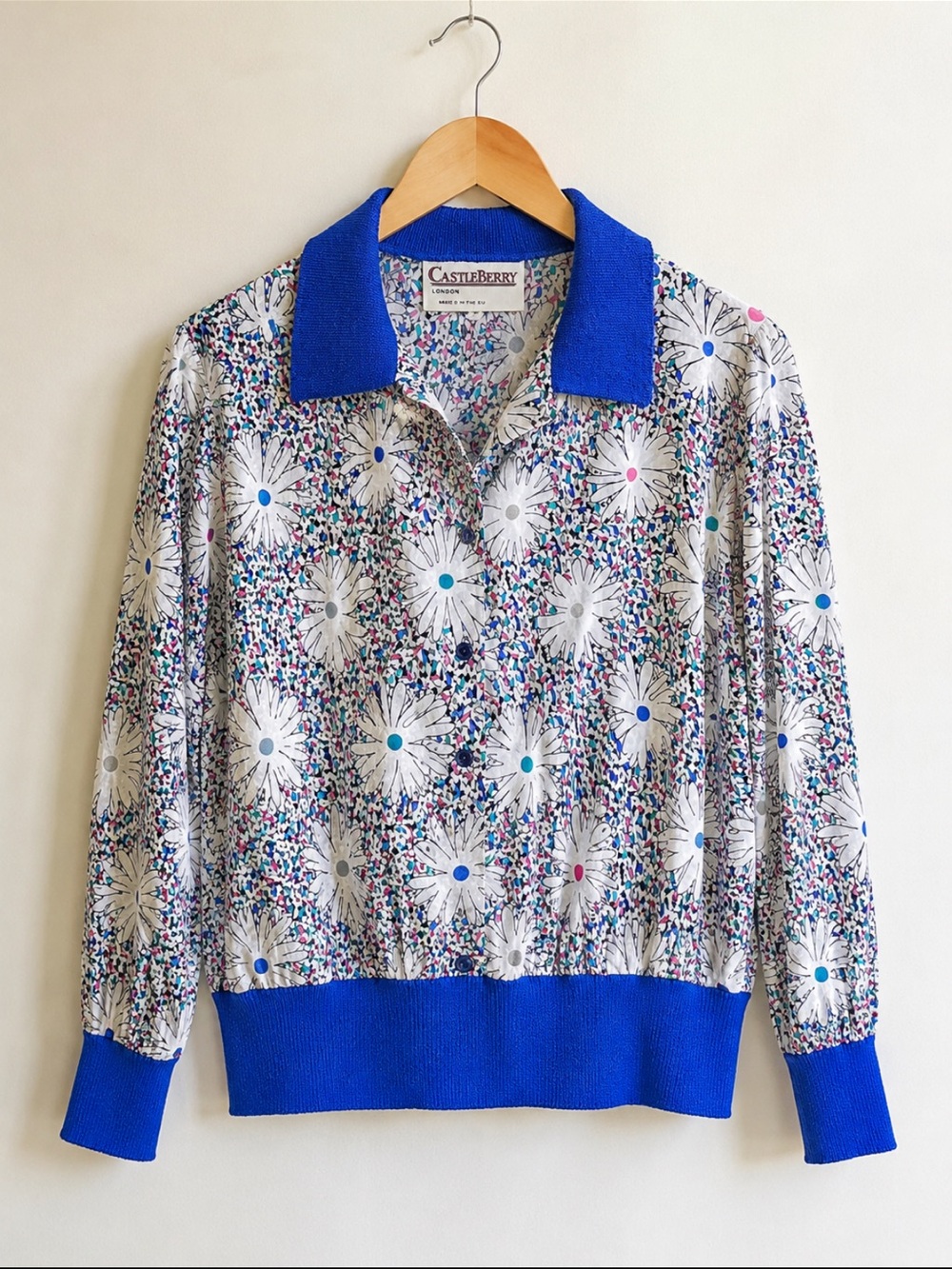 Vintage 1980s Castle Berry Daisy Blouson Blouse